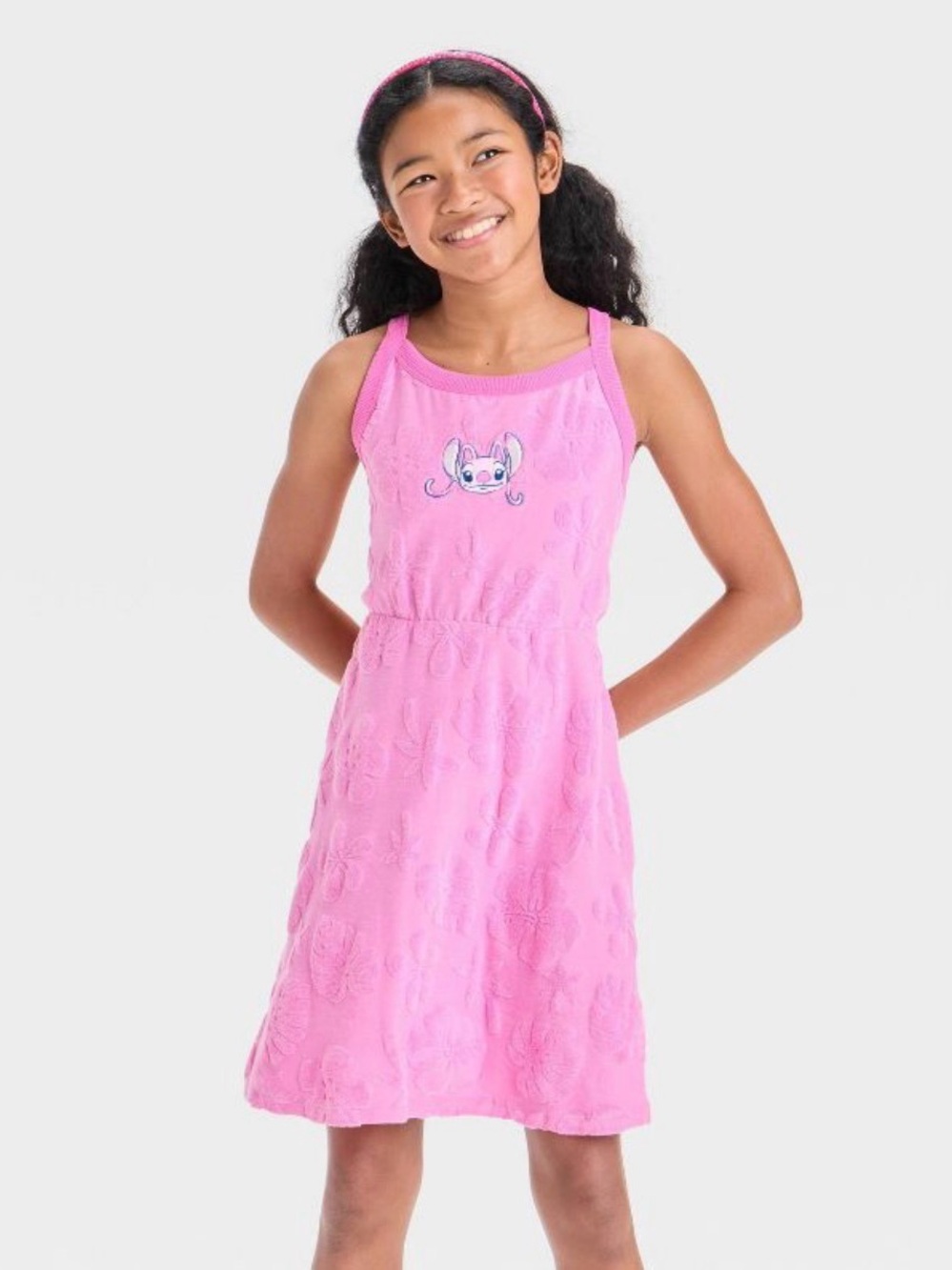 Lilo & Stitch Girls' Disney Angel Embroidered Terry Tank Dress NWOT